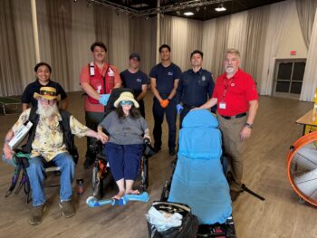 The couple getting ready to return home with assistance from CAL FIRE/San Diego County Fire with Red Cross and OES