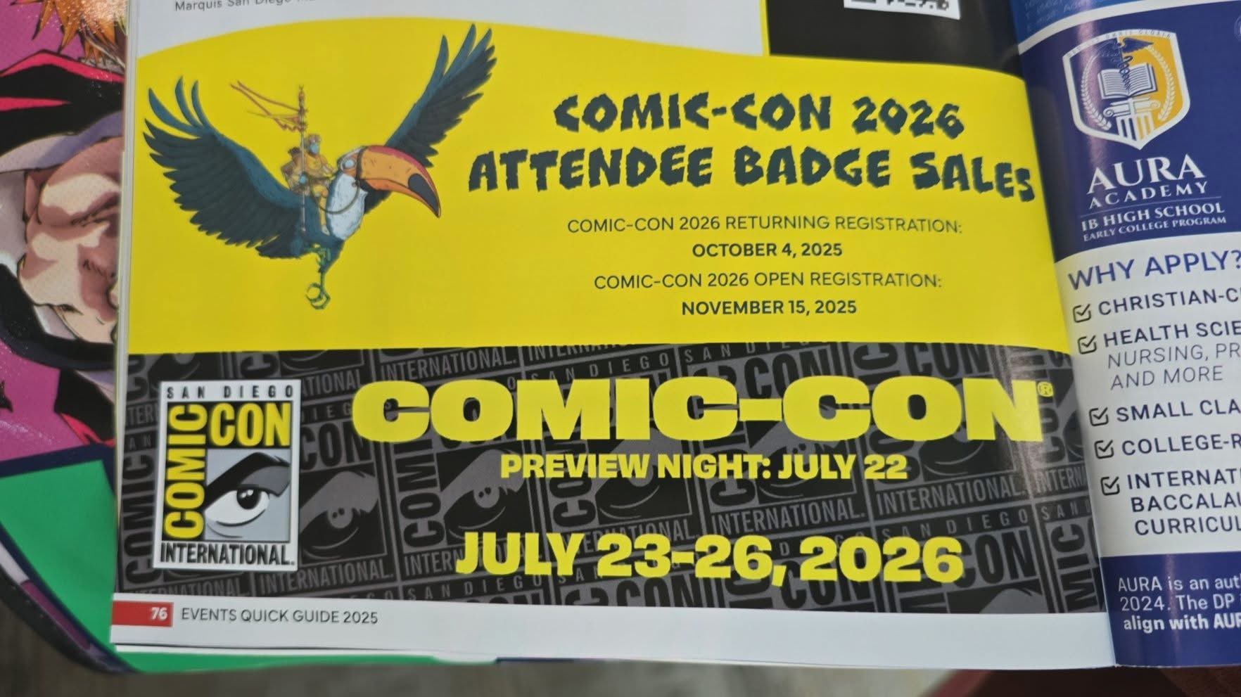 San Diego Comic-Con 2027 Dates, Including Registration, Revealed