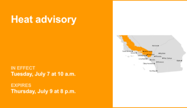 Heat advisory in place for 5 Freeway north of LA from Tuesday to Thursday – Orange County Register