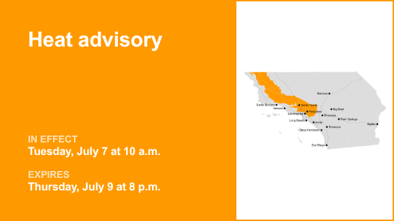 Heat advisory in place for 5 Freeway north of LA from Tuesday to Thursday – Orange County Register