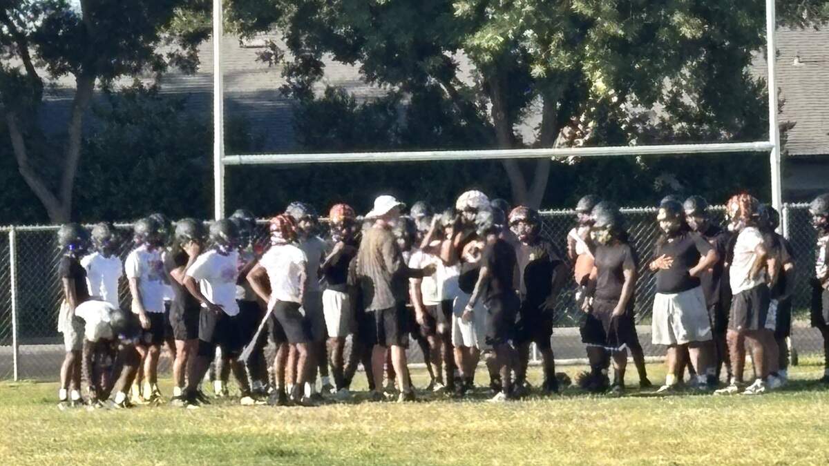 Central East coach Kyle Biggs talks to his team at practice. Central East coach Kyle Biggs talks to his team at practice.