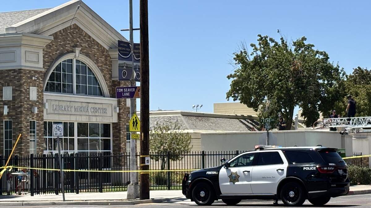 A Fresno Unified employee discovered a body on the roof at the Fresno High campus on Friday, July 31, 2026. A Fresno Unified employee discovered a body on the roof at the Fresno High campus on Friday, July 31, 2026.