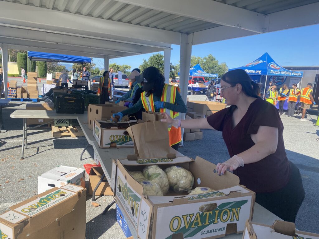 A food distribution center in San Jose