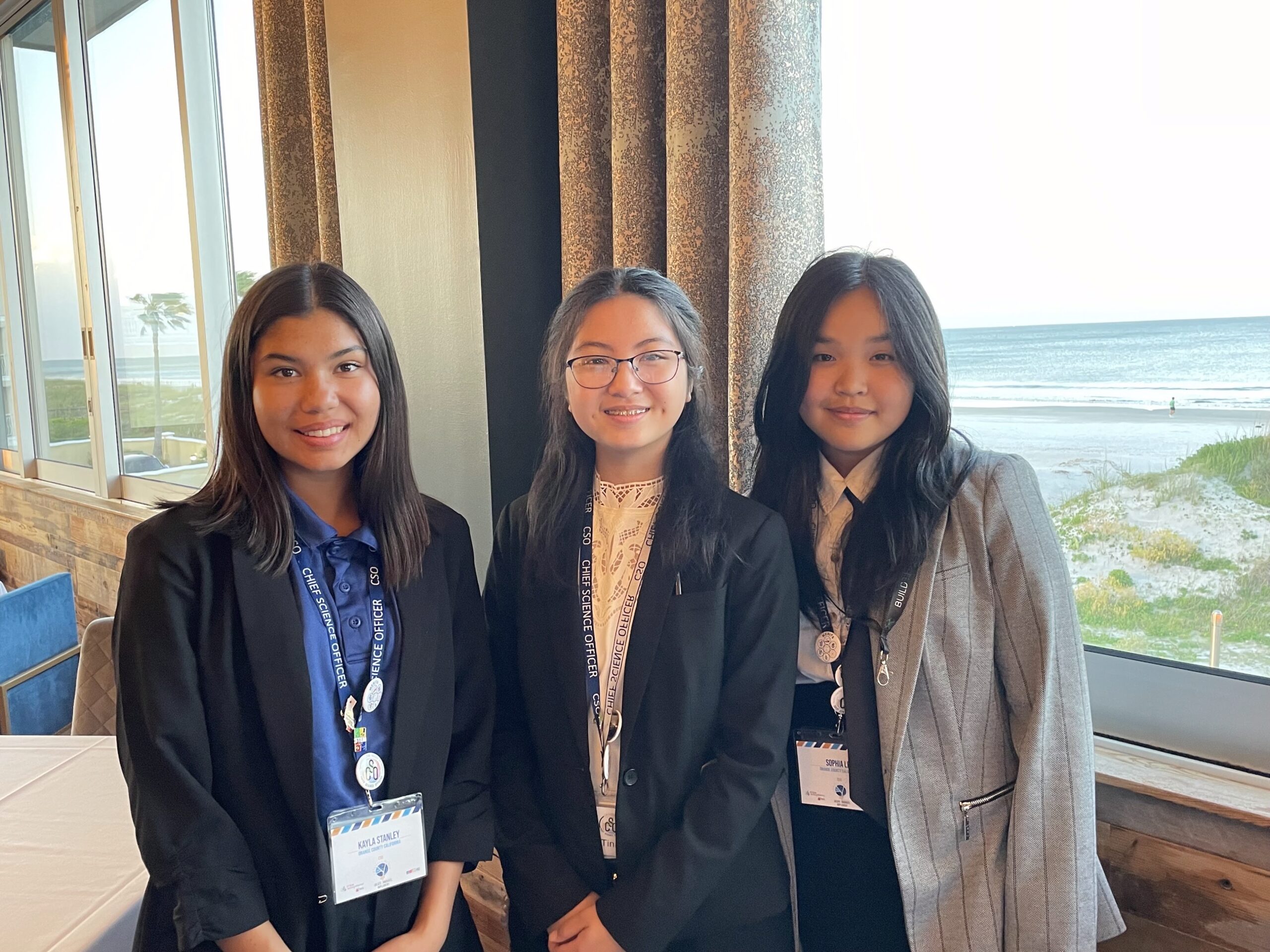 Sophia Le, pictured right, attends a Chief Science Officer STEM Convening with her Westminster High School classmates. 