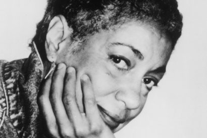 Close up portrait of poet June Jordan