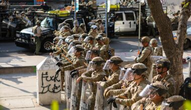 California National Guardsmen gather during an anti-ICE protest in Los Angeles in June 2025 (US National Guard/Wikimedia Commons)