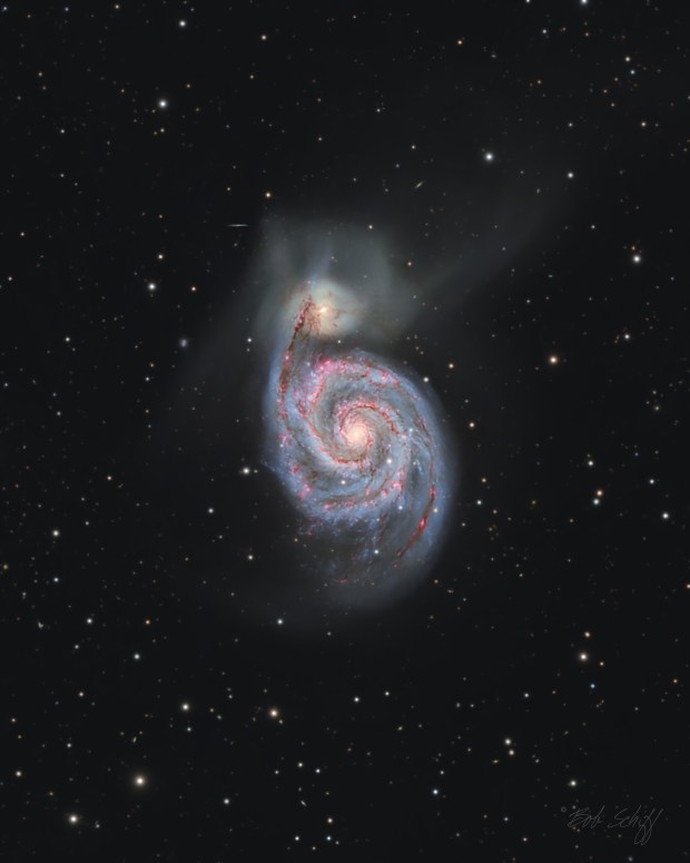 The Whirlpool Galaxy (Messier 51a) is pictured in this image taken by astrophotographer Bob Schiff in Danville, Calif. (Courtesy of Bob Schiff)