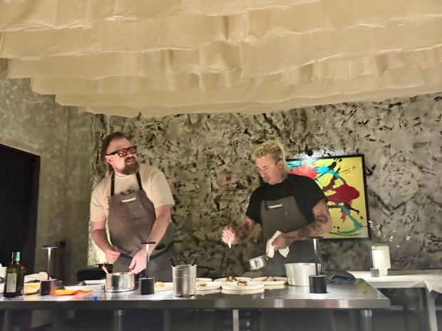 Zach Scherer and Drew Adams at Chrysalis, the tasting room found inside Darkroom, their lauded Santa Ana restaurant. (Photo by Brock Keeling, Orange County Register/SCNG)