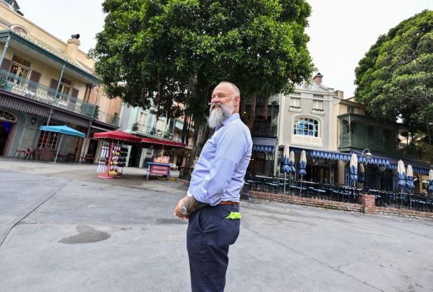 Disneyland horticulture area manager Brandon Elrod in New Orleans Square in Anaheim on Thursday, June 25, 2026. The Disneyland horticulture team takes care of about 60 Hero Trees throughout the 500-acre theme park resort. (Photo by Jeff Gritchen, Orange County Register/SCNG)