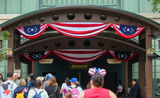 Opening day of Soarin' Across America at Disney California Adventure in Anaheim on Thursday, July 2, 2026. The patriotic nod to the United States' Semiquincentennial temporary replaces Soarin' over the World. (Photo by Jeff Gritchen, Orange County Register/SCNG)