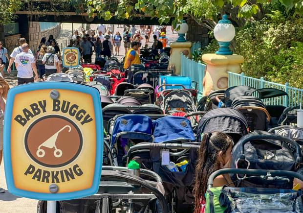 Strollers are lined up at Mickey's Toontown inside Disneyland at the Disneyland Resort in Anaheim, CA, in 2024. (Photo by Jeff Gritchen, Orange County Register/SCNG)