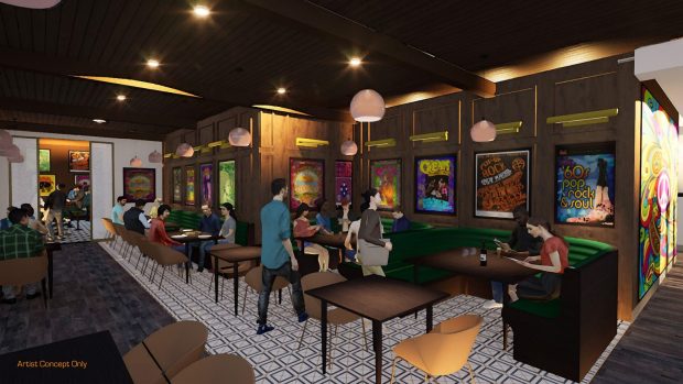 Concept art of the Carnaby Tavern rooftop bar coming to Downtown Disney. (Courtesy of Disneyland)