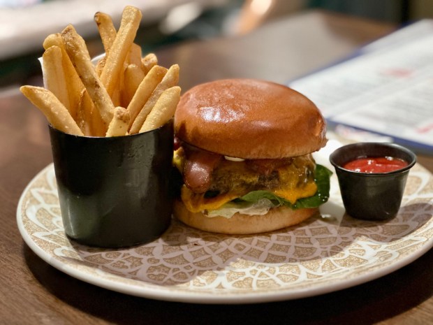 The Carnaby Wagyu Burger at the Gordon Ramsay at the Carnaby restaurant in Downtown Disney. (Photo by Brady MacDonald, Orange County Register/SCNG)
