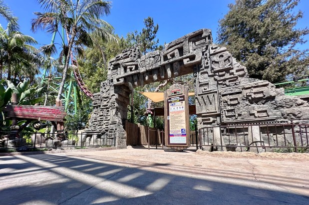 The entrance to the new Montezooma: The Forbidden Fortress roller coaster at Knott's Berry Farm. (Photo by Brady MacDonald, Orange County Register/SCNG)