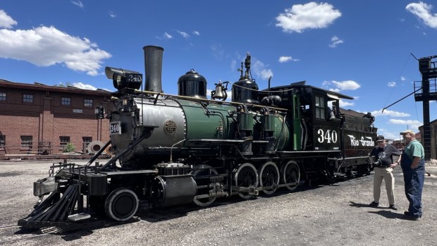 Knott's Berry Farm Locomotive 340 operates on the Durango & Silverton line. (Courtesy of Mike Arciniega/Knott's Berry Farm)
