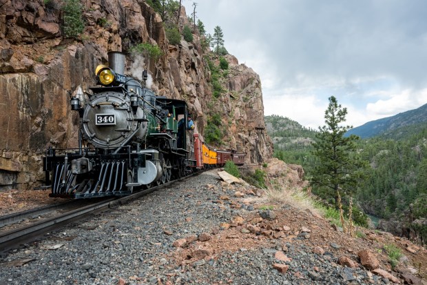 Knott's Berry Farm Locomotive 340 during a public excursion on the Durango & Silverton line. (Courtesy of Big Diehl Photography)