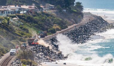 Trains delayed by high surf, erosion between San Diego and Orange County
