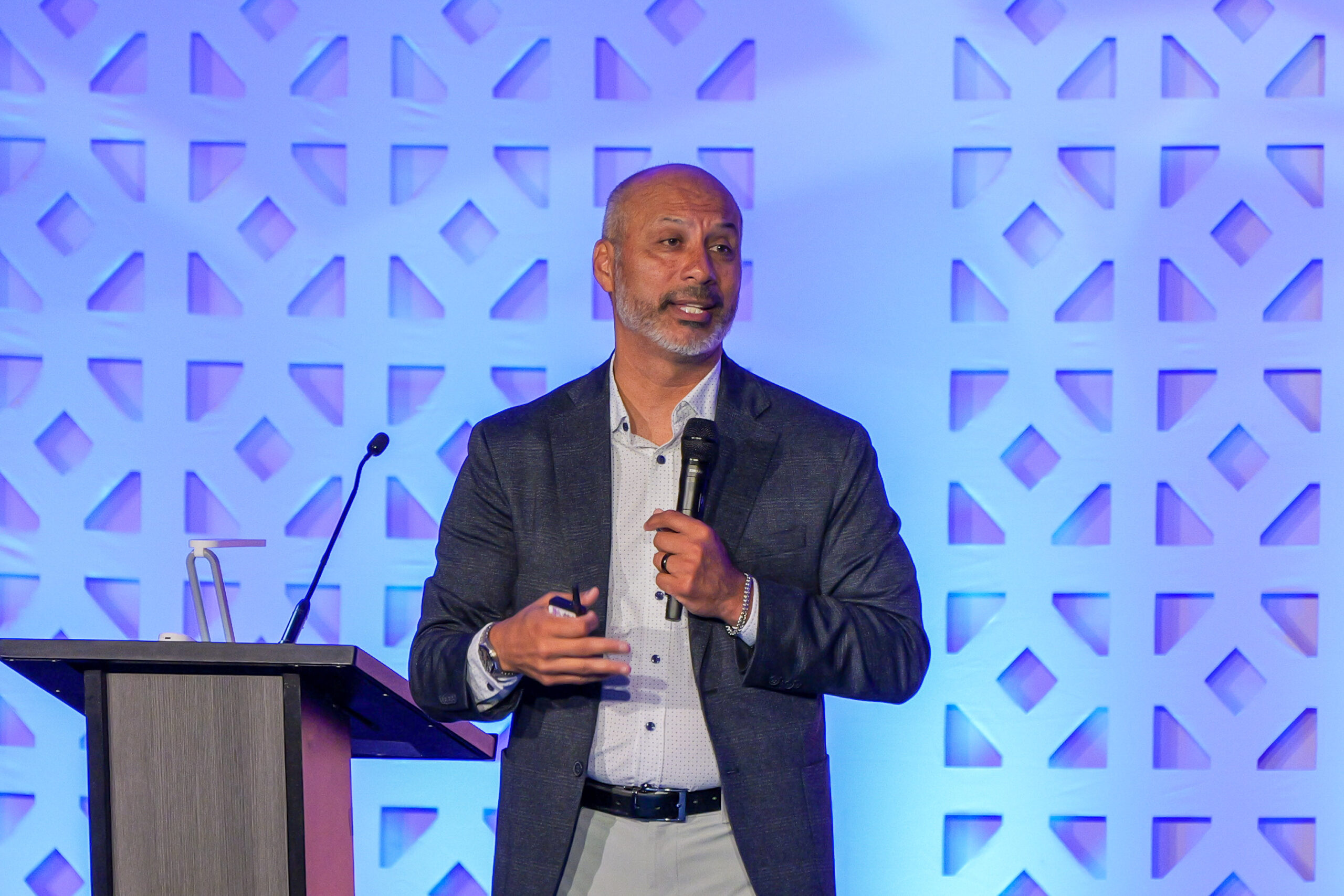 Educator and leadership coach Jimmy Casas presents during the California Multi-Tiered System of Supports Professional Learning Institute in Anaheim. Casas shared strategies for strengthening school culture through relationships, trust and intentional leadership.