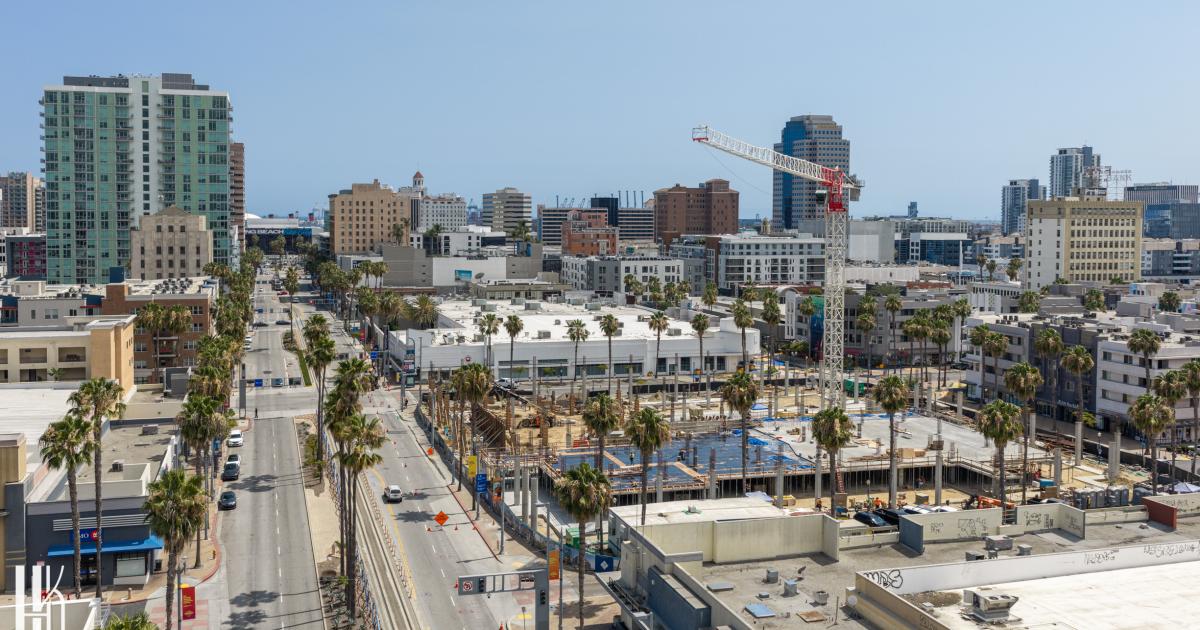 Mixed-use building rises at 450 The Promenade N. in Downtown Long Beach