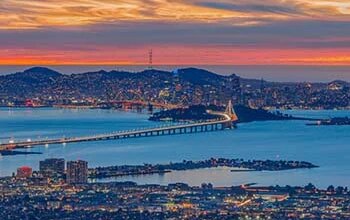 image of san francisco bay and a bridge over water