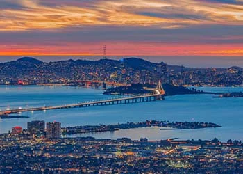 image of san francisco bay and a bridge over water