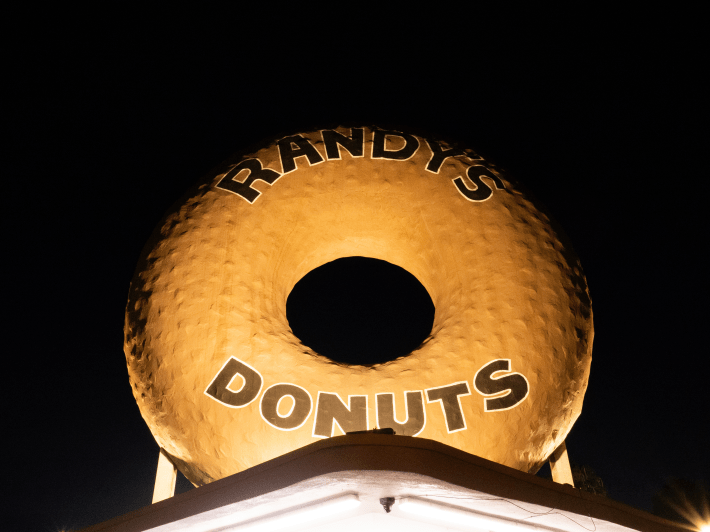 a large fake donut
