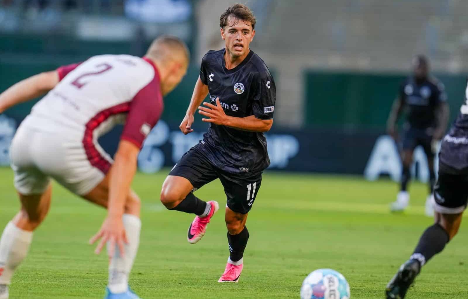 Alameda Post - An Oakland Roots player goes for the ball in the match against Sacramento Republic F.C.