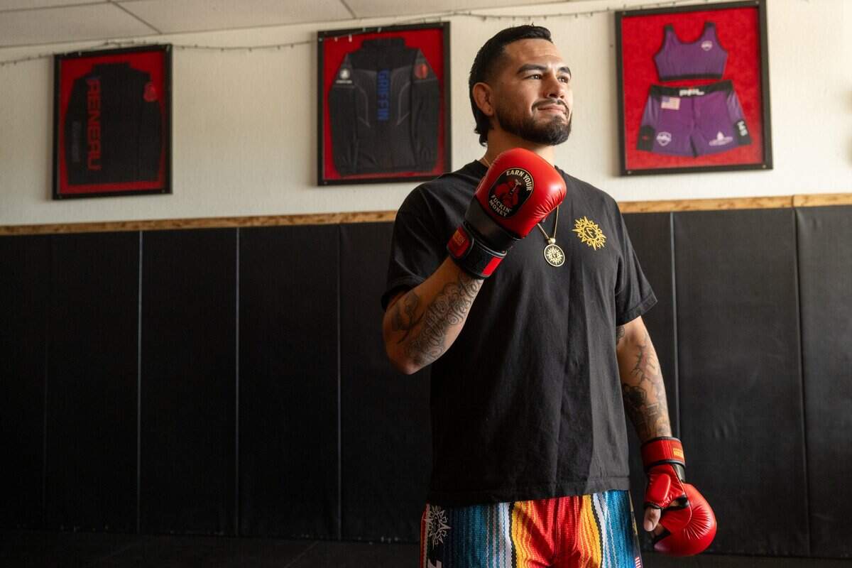UFC middleweight mixed martial artist Anthony "Fluffy" Hernandez trains at Thomas Fallon's Mixed Martial Arts in Citrus Heights on July 16. Hernandez, who is from Dunnigan in Yolo County, is scheduled to headline UFC Fight Night: Hernandez vs. Rodrigues at Golden 1 Center in August.