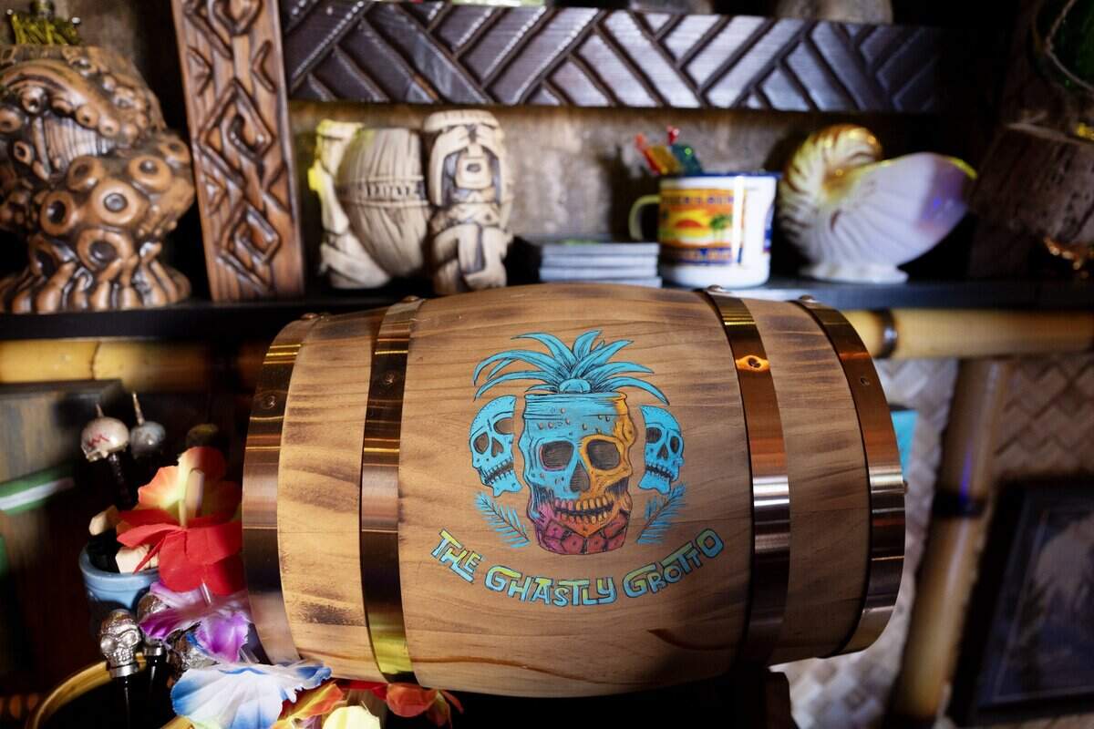 Matt Mitchell showcases his tiki room in the backyard of his Rancho Cordova home on Tuesday, July 7, 2026.