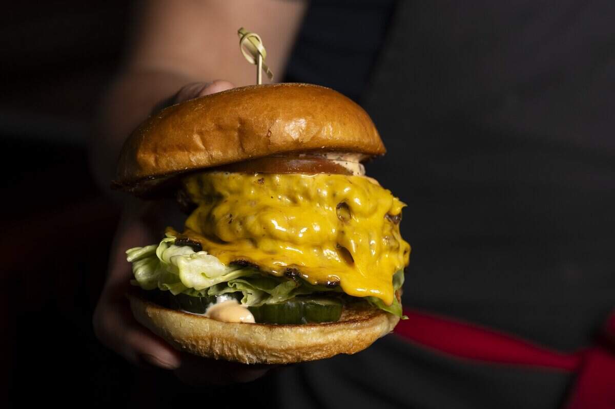 The namesake Gami Burger at the Gami Burger restaurant in Carmichael on July 9.