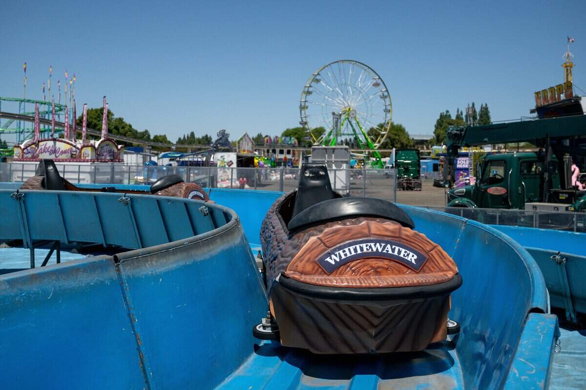 The white water log ride at the California State Fair’s play zone at Cal Expo in Sacramento on Wednesday, July 15, 2026.