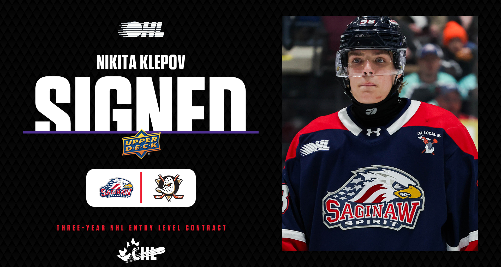 Spirit's Klepov signs ELC with Anaheim