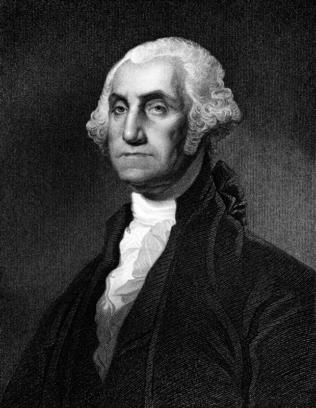 A vintage engraving of U.S. President George Washington who loved beer. His favorite was a Philadelphia-made porter by Robert Hare. (public domain/digital restoration by Steven Wynn Photography/Getty Images)