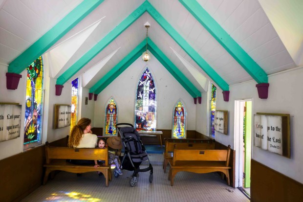Visitors take a peaceful moment at the Chapel at Children's Fairyland in Oakland, Calif., Thursday, June 27, 2026. (Ray Chavez/Bay Area News Group)