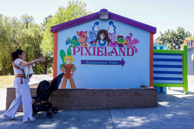 Visitors wait at the entrance to Pixieland Amusement Park in Concord on Saturday, June 27, 2026. (Ray Chavez/Bay Area News Group)