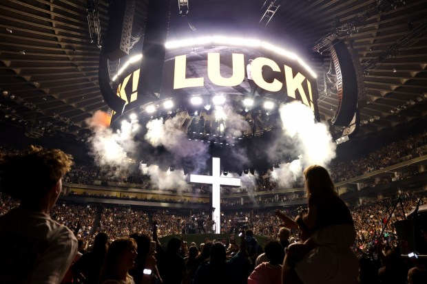 Fans watch Forrest Frank perform during a Christian music concert at Oakland Arena in Oakland, Calif., on Tuesday, July 14, 2026. (Ray Chavez/Bay Area News Group)