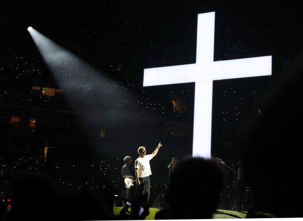 Forrest Frank performs during a Christian music concert at Oakland Arena in Oakland, Calif., on Tuesday, July 14, 2026. (Ray Chavez/Bay Area News Group)