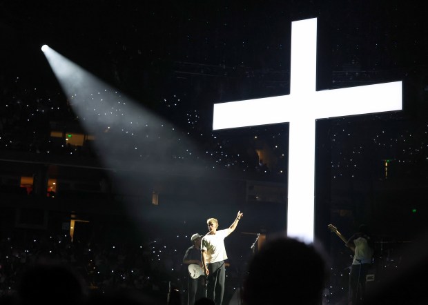 Forrest Frank performs during a Christian music concert at Oakland Arena in Oakland, Calif., on Tuesday, July 14, 2026. (Ray Chavez/Bay Area News Group)
