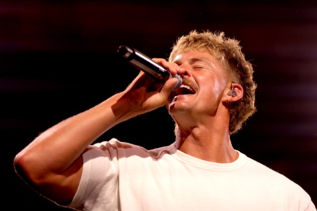 Forrest Frank performs during a Christian music concert at Oakland Arena in Oakland, Calif., on Tuesday, July 14, 2026. (Ray Chavez/Bay Area News Group)
