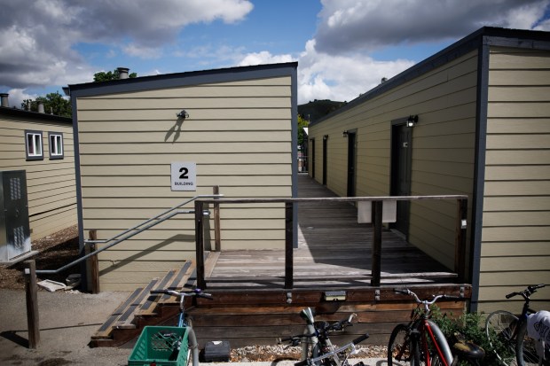 HomeFirst's Rue Ferrari Emergency Interim Housing site, where Fernando Vilchis-Alcantara spent about six months before transitioning to living in an apartment recently in San Jose, Calif., on April 13, 2026. (Dai Sugano/Bay Area News Group)