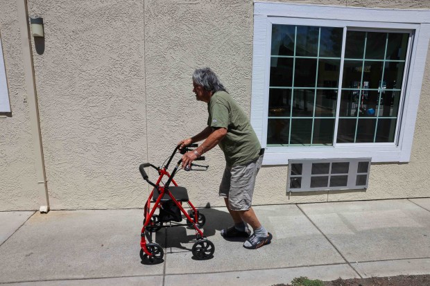 Former unhoused senior Hector Ocampo heads to his room at Casa Esperanza in Redwood City, Calif., Friday, July 17, 2026. (Ray Chavez/Bay Area News Group)