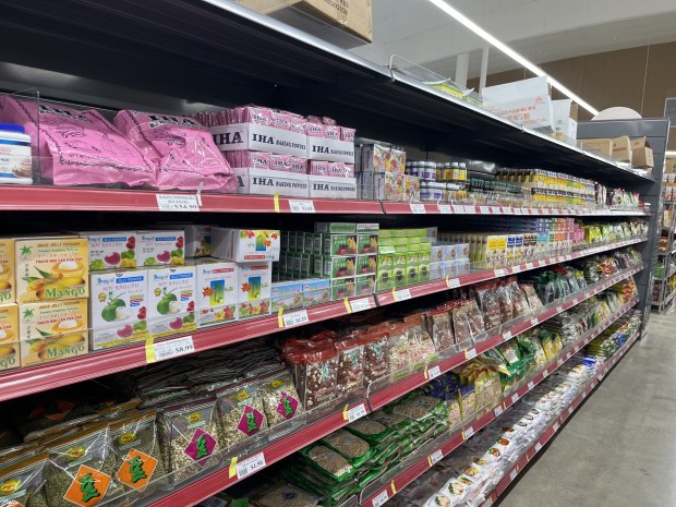 Packed shelves inside Dai Thanh Supermarket at 4148 Monterey Road in San Jose, seen on July 23, 2026.(George Avalos/Bay Area News Group)