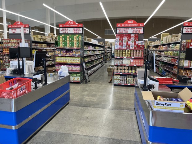 Checkout stands and aisles at Dai Thanh Supermarket at 4148 Monterey Road in San Jose, seen on July 23, 2026.(George Avalos/Bay Area News Group)