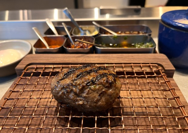 Twinflame's Japanese-style hamburger steak patties are meltingly tender with juices concentrated in the center. (John Metcalfe/Bay Area News Group)