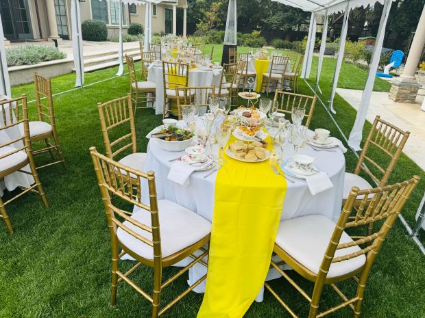Paula Liebner, who runs Lovely Tea Parties, a micro-enterprise home kitchen operation in San Mateo County, prepares pop-up tea parties like this one in backyards and other venues all around the Bay Area. (Photo courtesy of Paula Liebner)