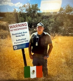 A photo of Jaime Ernesto Alvarez Gonzalez allegedly dressed as a border agent. (U.S. District Court filing via U.S. Attorney's Office for the Southern District of California)