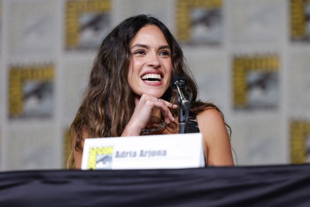 Adria Arjona attends a panel for "Onslaught" during Comic-Con International on Thursday, July 23, 2026, in San Diego. (Photo by Andrew Park/Invision/AP)