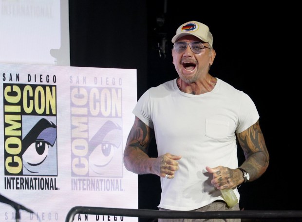 Dave Bautista attendsd the 'Avatar Aang: The Last Airbender' Hall H panel during 2026 Comic-Con International: San Diego at San Diego Convention Center on July 23, 2026 in San Diego, California. (Photo by Amy Sussman/Getty Images)