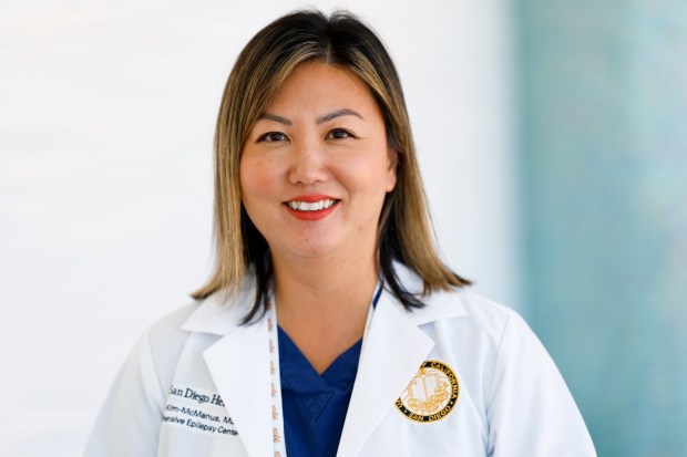 Dr. Olivia Kim McManus at Rady Children's Hospital on Wednesday, July 22, 2026 in San Diego, California. (Meg McLaughlin / The San Diego Union-Tribune)
