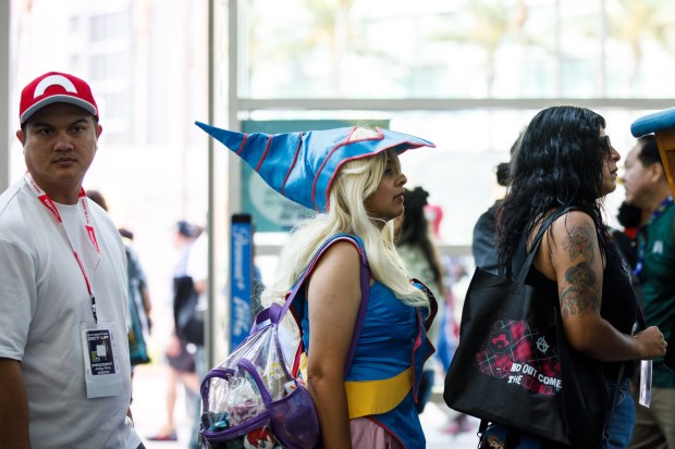 San Diego, California - Mely Ruiz, of Orange County, cosplays as Dark Magician Girl from the trading card game and anime show "Yu-Gi-Oh!" during Comic-Con on Saturday, July 25, 2026. (Kristian Carreon / The San Diego Union-Tribune)